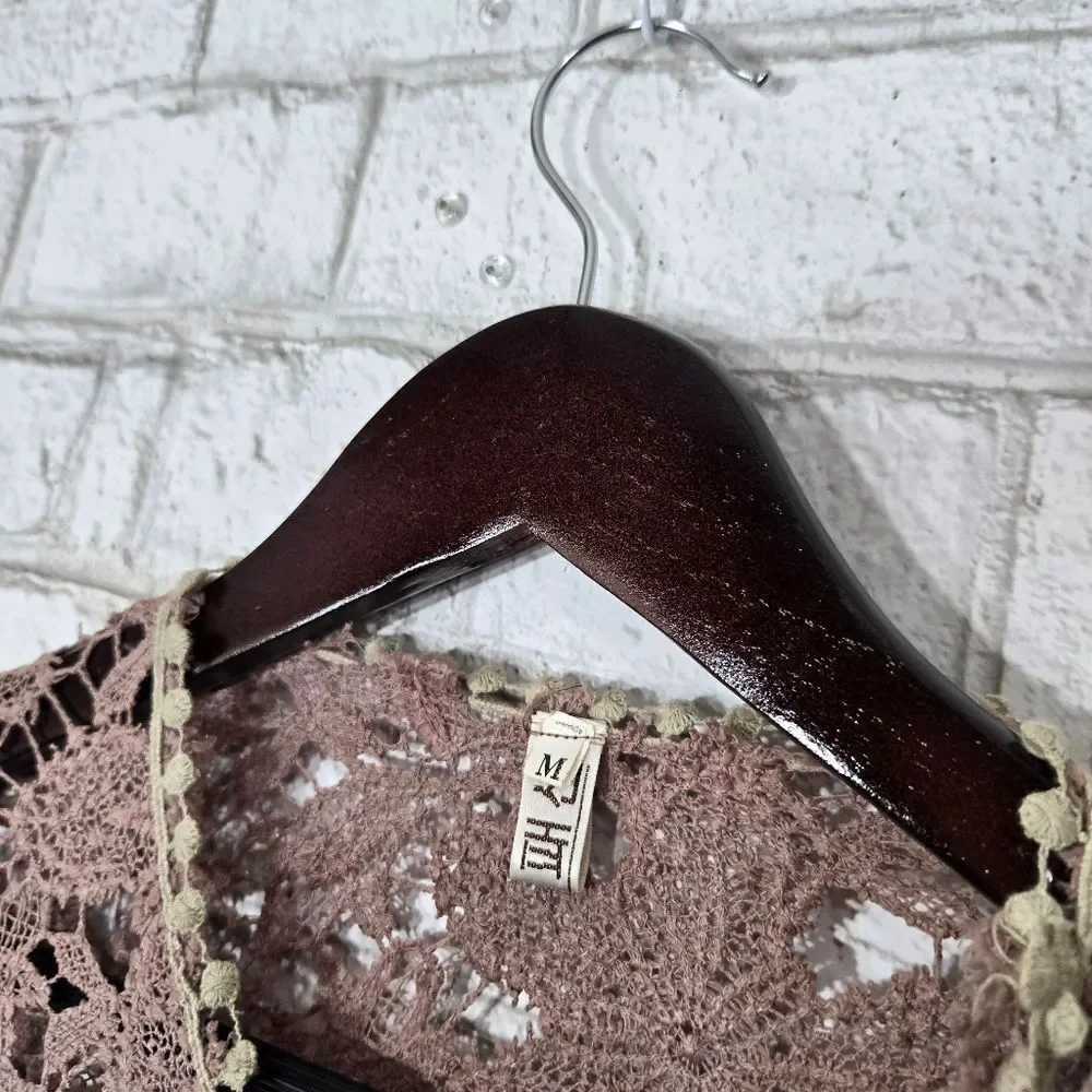 Cute lace top light brown blouse